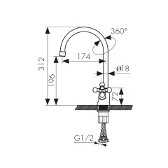 Смеситель KAISER Сarlson для кухни 11043