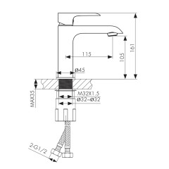 Смеситель KAISER Nove для раковины 06011