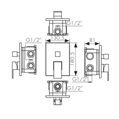Смеситель KAISER Sonat 34122 для душа, скрытого монтажа, рычажный
