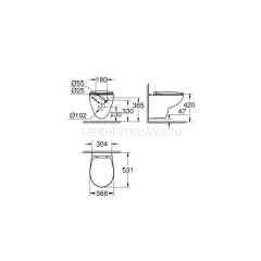 Унитаз подвесной GROHE Bau Ceramic 39351000