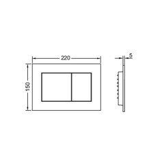 Панель смыва унитаза TECE TECEnow 9240417 с двумя клавишами белый матовый