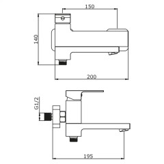 Смеситель для ванны VIEIR V393531F