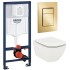 Инсталляция GROHE Rapid SL 38772001, с кнопкой смыва золото матовое 38732GN0 + Унитаз Tece TECEspring Model R 9700998 безободковый, с сиденьем микролифт