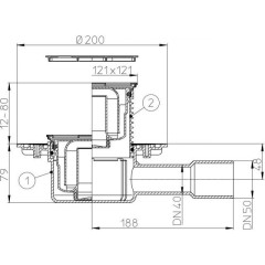 Трап душевой с гидрозатвором HL510N