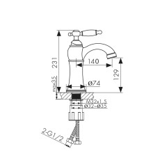 Смеситель KAISER Retro для раковины 31411