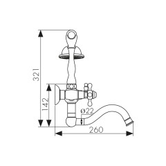Смеситель KAISER Carlson Style 44422-1 для ванны
