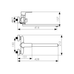 Смеситель KAISER Sena для ванны 74155