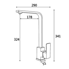 Смеситель для кухни VIEIR (НЕРЖ-SUS304 ) V15021C
