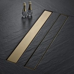 Трап под плитку 70х600 мм TIM, с сухим затвором BAD486002GP золото