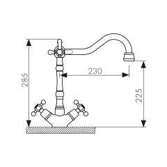 44133-1 Смеситель KAISER Carlson Style для кухни с подключением фильтра для питьевой воды