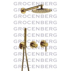 Душевой комплект Grocenberg GB5090 золотой брашированный