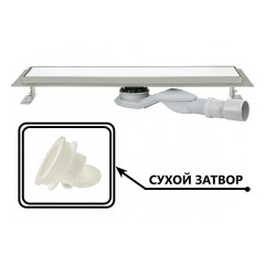 Laguna 1000 мм Душевой трап. Белое стекло