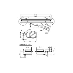 Laguna 1000 мм Душевой трап. Белое стекло