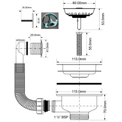 Слив-перелив для мойки McALPINE OF2-113SAB