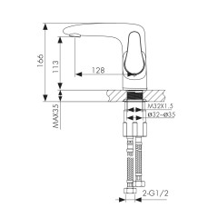 Смеситель KAISER Plane для раковины 07011
