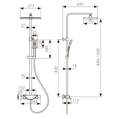 Душевая система KAISER Quadris 25182-2 с термостатом