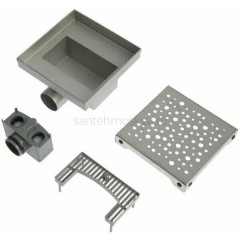 Трап из нежарвеющей стали TIM 150х150 мм с сухим затвором BAD411502