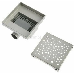 Трап из нежарвеющей стали TIM 150х150 мм с сухим затвором BAD411502