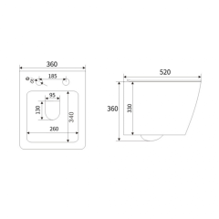 Унитаз подвесной Ganzer, чёрный матовый GZ19321-C, с сиденьем микролифт