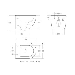 Унитаз подвесной безободковый с сиденьем и смывом TORNADO BelBagno UNO-TOR BB5177CH-TOR/SC