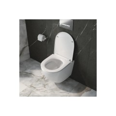 Унитаз подвесной безободковый с сиденьем и смывом TORNADO BelBagno UNO-TOR BB5177CH-TOR/SC