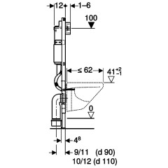 Инсталляция для унитаза Geberit Duofix 458.128.21.1, смывной бачок Delta 12 см, смывная клавиша Delta 51 (хром)