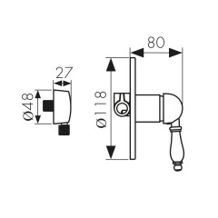 Смеситель KAISER Vincent 31017 для душа, скрытого монтажа, рычажный