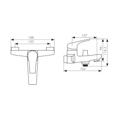 Смеситель KAISER Clever 76022 для ванны