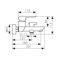 Смеситель KAISER Glory для ванны 69122