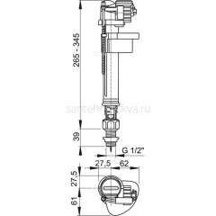 Арматура для бачка унитаза AlcaPlast наливная, нижнее подключение, A18-1/2 00022188