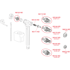 Арматура для бачка унитаза AlcaPlast наливная, боковое подключение, A150-1/2 00066368