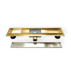 Трап под плитку 70х500 мм TIM, с сухим затвором BAD485002GP золото