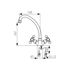 11063 Смеситель KAISER Carlson Eco для кухни