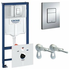 Инсталляция для унитаза GROHE Rapid SL 38775001, 4 в 1 с кнопкой смыв