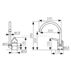 Смеситель KAISER Athlete для кухни 19044-1