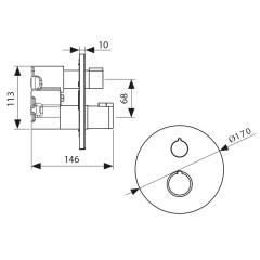 Смеситель KAISER Areva 08077 для душа, с термостатом для скрытого монтажа