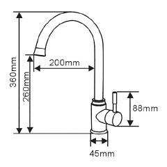 Смеситель для кухни VIEIR (НЕРЖ-SUS304) V15043