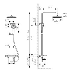 Душевая система KAISER Elite 01182 с термостатом