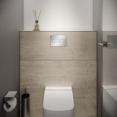 Панель смыва унитаза solid 9240434 с двумя клавишами Сатин