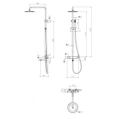 Душевая система Grocenberg GB7099 золотой брашированный