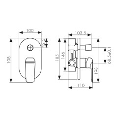 Смеситель KAISER Glory 69277 для душа скрытого монтажа