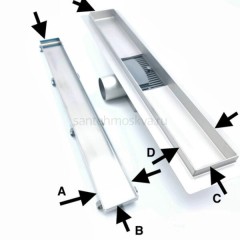 Трап под плитку 70х500мм TIM, с сухим затвором BAD455002