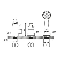 Смеситель для ванны VIEIR V413532F
