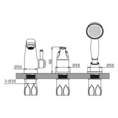 Смеситель для ванны VIEIR V413532D