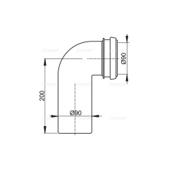 Колено стока Alcaplast комплект 90/90 M908