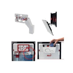 Инсталляция для унитазов Alcaplast AM101/1120-4:1 RU M578-0001 4 в 1 с черной кнопкой смыва и шумоизоляцией