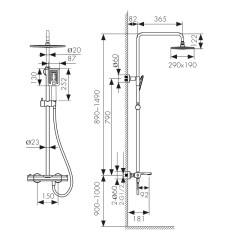 Душевая система KAISER Elite 01182-2 с термостатом