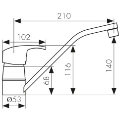 19300 Смеситель KAISER Leon для кухни