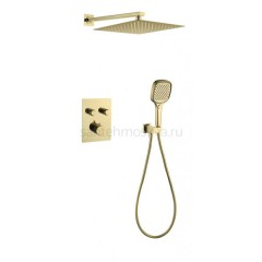 Душевая система скрытого монтажа Grocenberg GB5040 золото глянец с Термостатом Vernet (Франция)