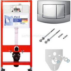 Инсталляция для унитаза ТЕСЕ TECEbase 2.0 9400405, 4 в 1 с панелью смыва ТЕСЕambia хром глянцевый